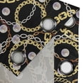thumbnail image 4 of Ambesonne Retro Grommet Curtain, Nostalgia Fashion Pattern Art, 50"x96", Black Mustard and Mauve, 4 of 5