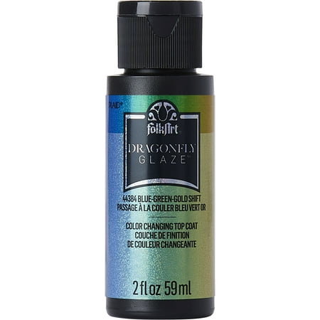 UPC: 0028995443848 | FolkArt Dragonfly Glaze Acrylic Paint Gloss Finish Blue-Green-Gold 2 fl oz