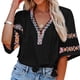 thumbnail image 4 of Blusa de media manga bordado de borlas con estilo de algodón suave cuello en V para fiestas de vacaciones para citas ANGGREK Otros, 4 of 6