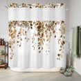 thumbnail image 6 of No Hook Shower Curtain, Orange Eucalyptus Leaves Shower Curtains for Bathroom with See Through Top Window, Weeping Spring Botanical Summer Waterproof & Washable Bath Curtain Long 72"x78", 6 of 9