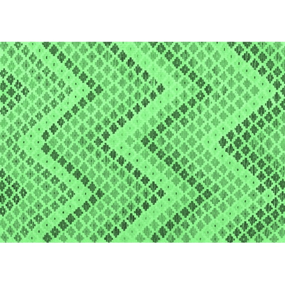 Ahgly Company Indoor Rectangle Abstract Emerald Green Contemporary Area Rugs, 7' x 9'