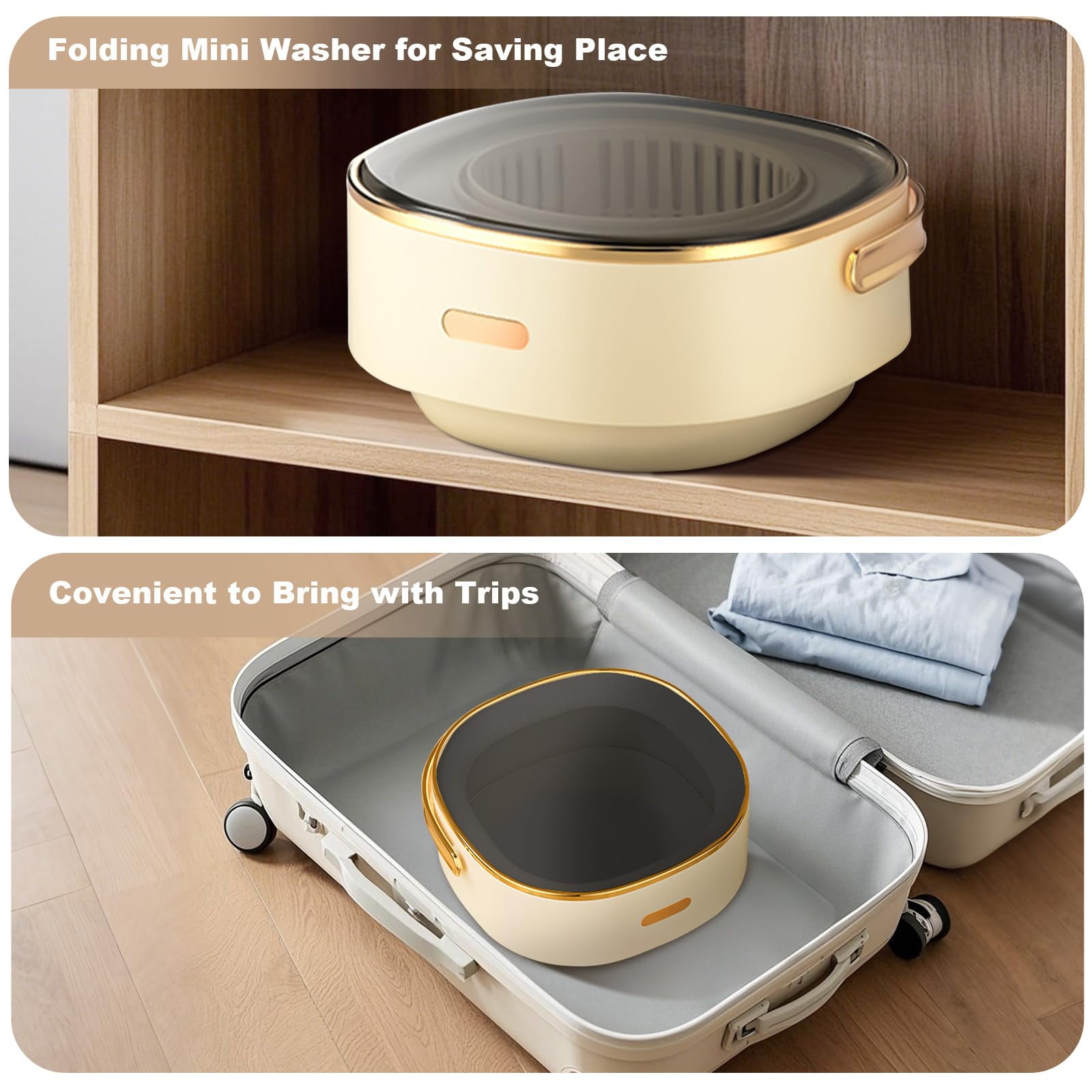 Portable Washing Machine 13L 2.5kg - 2 in1 Foldable Mini Washer With Spin Dryer, Camping Washing Machine for Underwear, Baby Clothes, Socks, Towel, Apartments, Dorm, Camping, RV