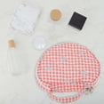 thumbnail image 4 of Bolsa de maquillaje con forma de corazón y patrón a cuadros para viajar, poliéster rojo, 4 of 6