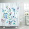 thumbnail image 1 of ABPHQTO Flor de acuarela Flores de verano frescas y refrescantes Las hojas y el diseño Dibujo Cortina de ducha Cortina de baño 165x180 cm ABPHQTO PKNMT66x72Shower-12880, 1 of 2