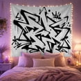 thumbnail image 2 of Graffiti Lines Geometric with Textured Lines Sharp Jagged, Mystical Fantasy for Space Lovers, Galaxy Room Decor, Housewarming Gift, Tapestry Wall Hanging for Bedroom and Dorm, 2 of 7