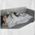 thumbnail image 6 of Eyelash Soft Flannel Fleece Throw Blanket, 3D Style Illustration of Eye with Dots on White Background Retro Haltone Effect, Cozy Plush for Indoor and Outdoor Use, 60" x 80", Black White, by Ambesonne, 6 of 6