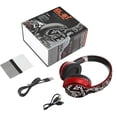 thumbnail image 1 of Auriculares inalámbricos Graffiti, plegables, compatibles con Bluetooth 5.0, auriculares deportivos para juegos para teléfonos móviles, negro rojo Inevent EL000142-04B, 1 of 7