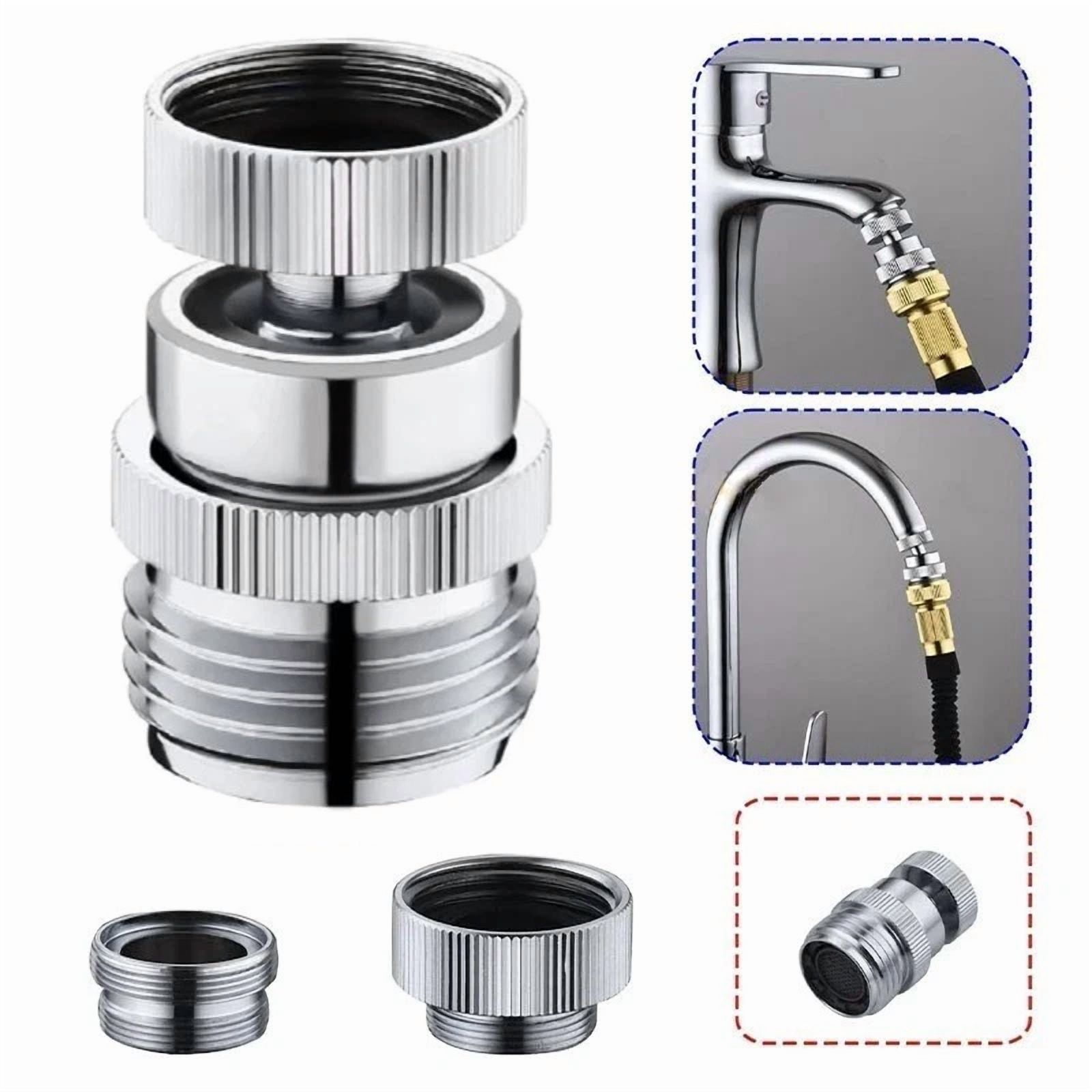 PURELY- Brass Sink Faucet 3/4" To Garden Hose Adapter Swivel Adapter + Aerator Kit