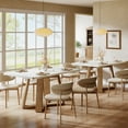 thumbnail image 5 of Finmind 47-inch Dining Table for 4 People, Modern Kitchen Table with Wooden Legs for Kitchen and Dining Room, Small Space, White and Brown, 5 of 8
