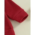 thumbnail image 6 of Bslissey Toddler Baby Girls Pants Set Solid Color Long Sleeve Sweatshirt + Elastic Waist Pants + Bow Headband 6M 12M 18M 24M 3T Infant Fall Casual Daily Clothes, 6 of 8