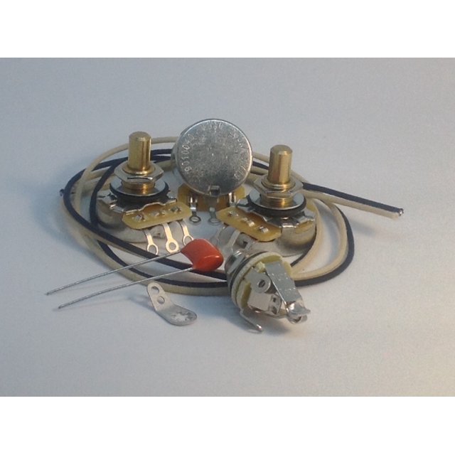 J Bass Wiring Kit CTS Solid Shaft Pots .022uf 716P Small Orange Drop Gavitt Cloth Wire Pure Tone Full-Contact Output Jack