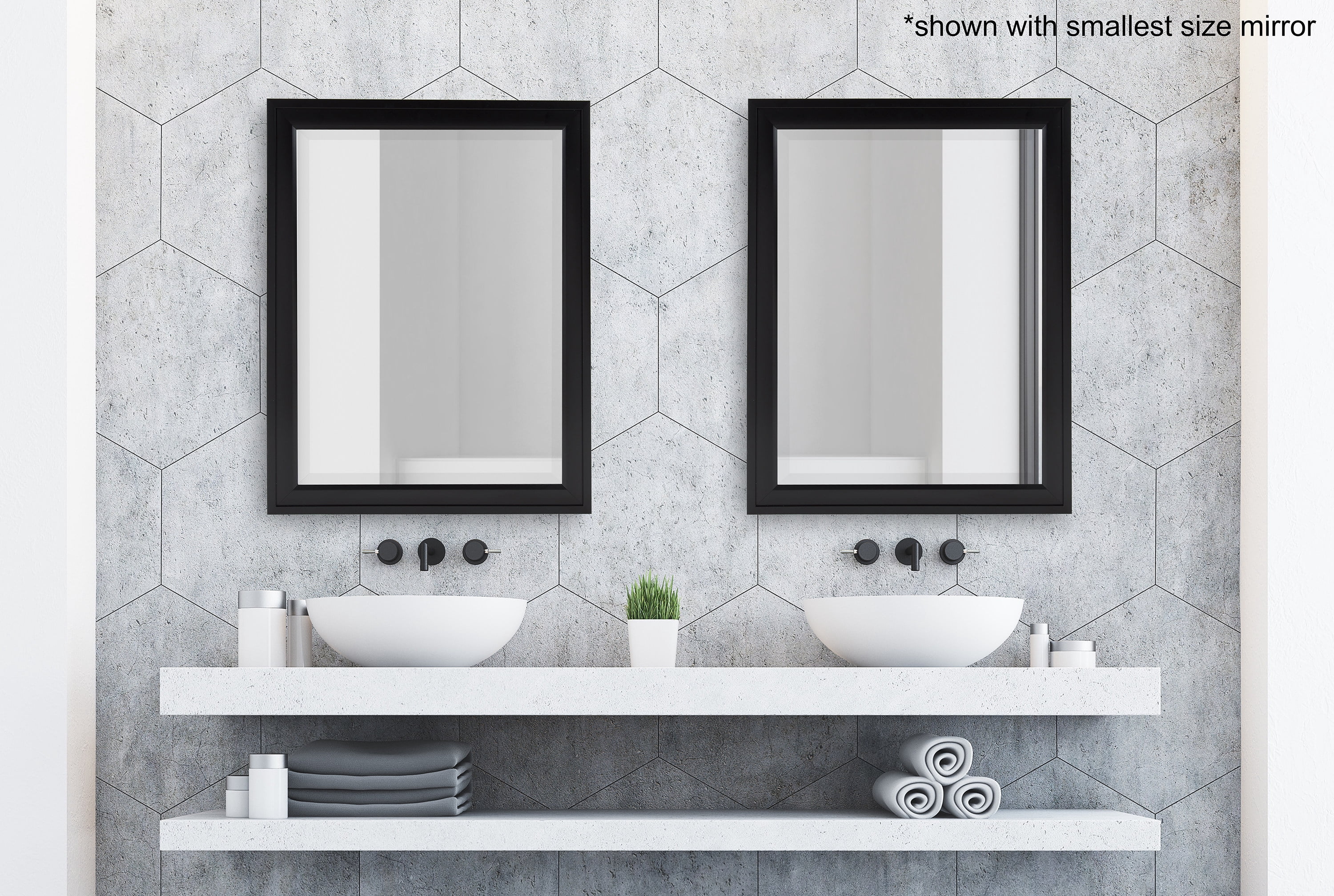 DesignOvation Bosc Framed Decorative Rectangle Wall Mirror, 27.5x39.5 Black