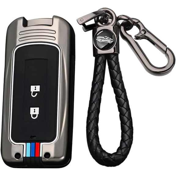 Key Fob Cover Compatible with Mitsubishi Outlander Sport Eclipse Cross ASX Mirage RVR Lancer Fortis Ex 2 Button Keychain Case Holder Protector,2 button-Black