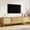 Natural Wood, variant on Rattan Entertainment Center | Multi-functional Storage with Rattan Drawers, Cable Management | Solid Wood Legs and High Quality Boards | Easy to Assemble with Code Labels
