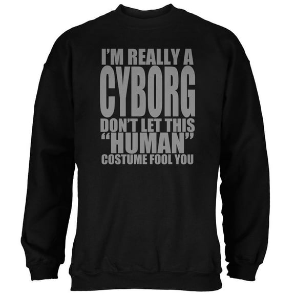 Halloween Human Cyborg Costume Mens Sweatshirt Black MD