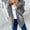 Gray, variant on Plus Size Winter Coat Women's Plush and Thick Long Sleeved Collar Denim Solid Color Jacket Top Coat