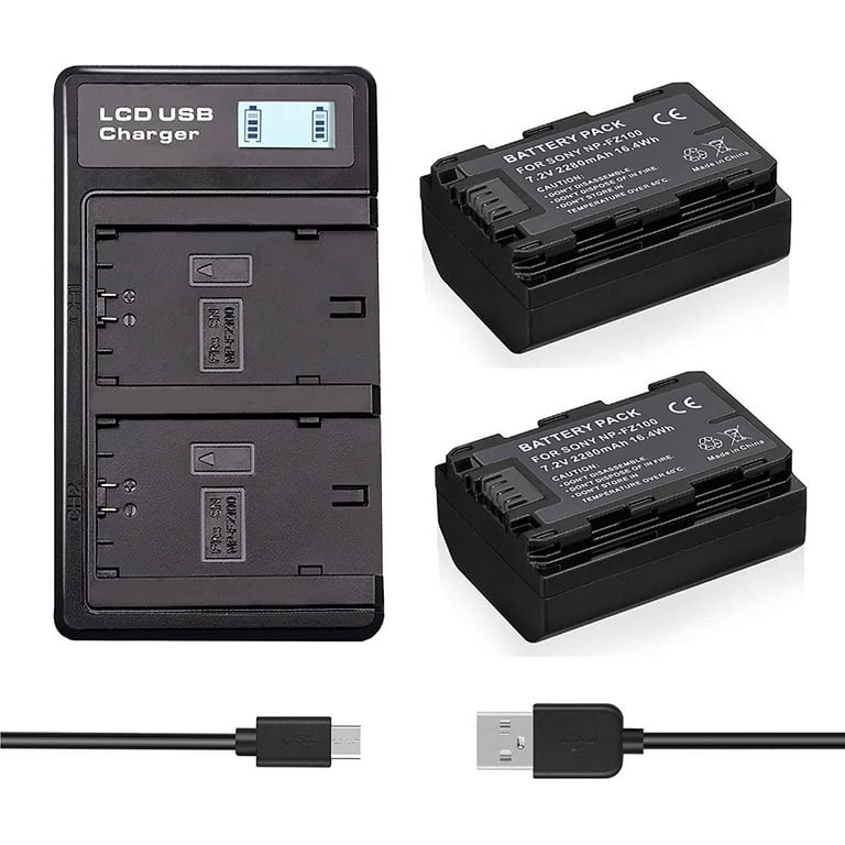SmallRig NP-FZ100 Camera Battery Charger Set for Sony A7 IV, A7R V, A7S  III, Double Slot NP-FZ100 Battery Charger for A7R IV, A7R III, A7 III, A7C