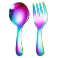thumbnail image 1 of Durable Fork Spoon Set 2pcs/set Stainless Steel Baby Spoon Fork Set Short Handle Mirror Polished Mini Ice Cream Dessert Tea Soup Spoon Fork Set, 1 of 1