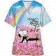 thumbnail image 4 of Blusa de hospital con cuello en V y dibujo animado de Snoopy para mujer, blusa fina de enfermera para mujer, blusa de manga corta, túnica para el cuidado de la salud, 4 of 5