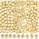 thumbnail image 1 of 1 caja de 150 cuentas cúbicas tibetanas de 3 estilos, chapadas en oro de 18 quilates, con forma de cubo geométrico, redondas y doradas, para hacer pulseras, collares, joyas y manualidades., 1 of 6