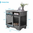 thumbnail image 3 of Muhub 35" Large Dog Crate Furniture with Storage Drawers,Sliding Doors,for Small/Medium Dogs,Gray, 3 of 6