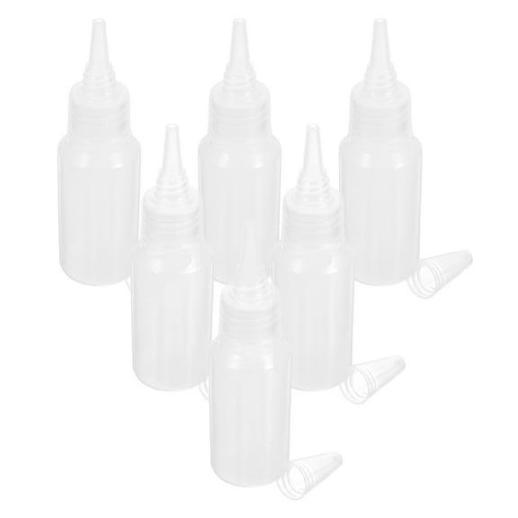 FRCOLOR 6pcs Plastic Squeeze Bottles with Caps Small Mini Squeeze Bottle for Arts and Crafts Paint Icing Liquids Condiment Glue Sauces 30ml