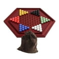 thumbnail image 1 of Juego de damas chinas con 60 , tablero artesanal de 13,78 pulgadas, juego de estrategia clásico, juegos de mesa familiares, recuerdos de fiesta canicas de colores sólidos, 1 of 9