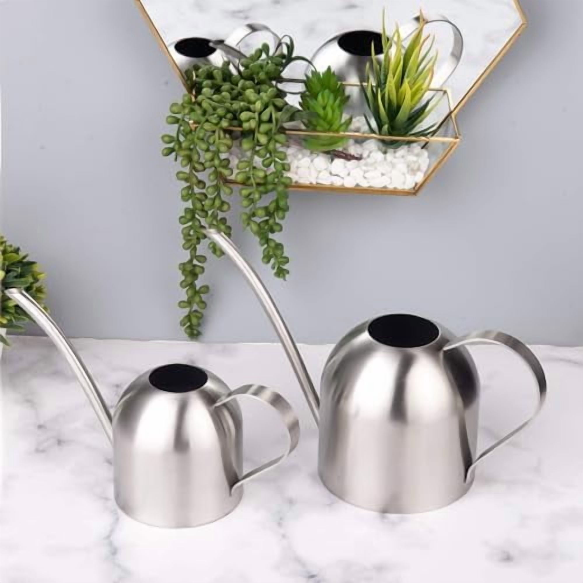 Indoor Watering Can for House Plants Stainless Steel Watering Can Metal with Long Spout (33oz/1L)