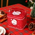 thumbnail image 4 of Christmas Themed Metal Storage Box with Handle, 5.12x4.25x3.93 Inch Portable Candy Gift Box for Holiday Decor and Festive Picnic(C), 4 of 6