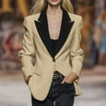 thumbnail image 2 of RXMEKW Slim Lapel Blazer for Women Long Sleeve Button Front Office Jacket for Work Solid Color, 2 of 8