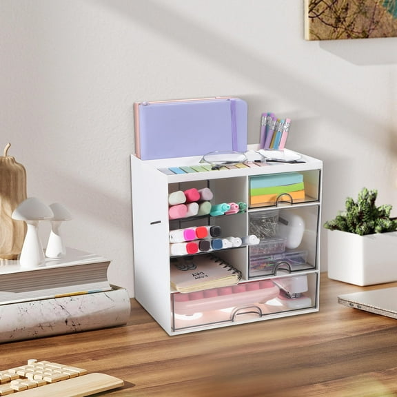 FOMIYES Desktop Drawer Organizer 1Set Material Slanted Insert Design For Space Saving