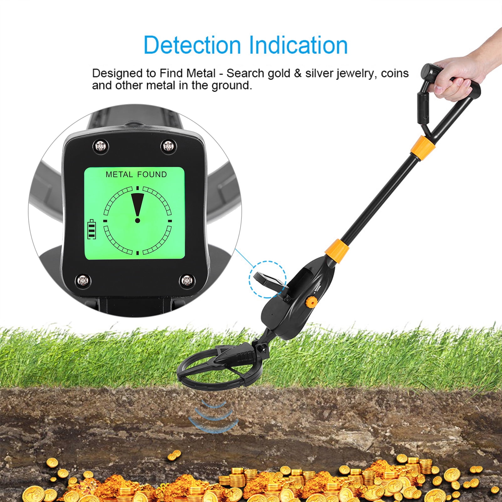 Tebru Metal Searching,1pc Deep Sensitive Metal Detector Searching Gold Digger Treasure Hunter, Treasure Hunter