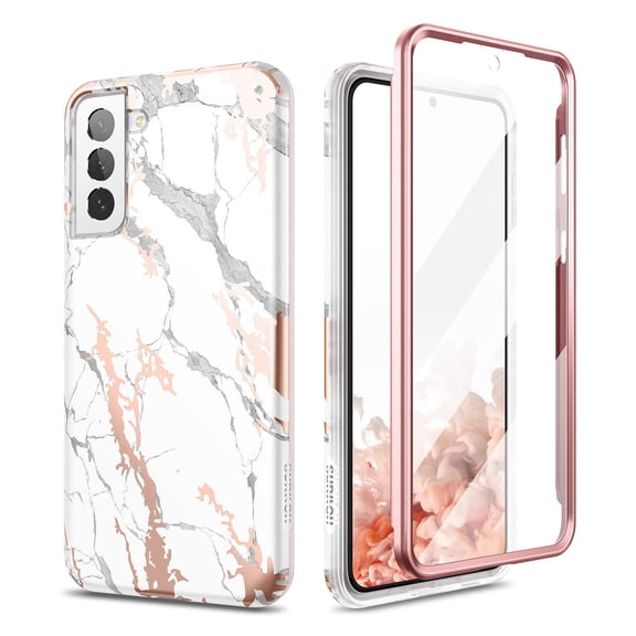 Samsung Galaxy S21  5G Phone Case Shockproof Screen Protector Cover White Marble