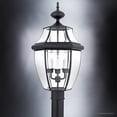thumbnail image 4 of Urban Ambiance Luxury Colonial Outdoor Post Light, Large Size: 23"H x 12.5"W, with Tudor Style Elements, Versatile Design, High-End Black Silk Finish and Beveled Glass, UQL1150, 4 of 7