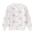 thumbnail image 1 of Mode Enfant 2-12 Ans Pentagramme Bouton Col Rond Chandail Cardigan Manches Longues à Capuche Veste Décontractée/veste, 1 of 9