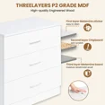 thumbnail image 5 of Enyopro Dresser for Bedroom, Wood 3 Drawer Dresser Storage Drawer, White Living Room Hallway Closets Drawer Chest, 5 of 9
