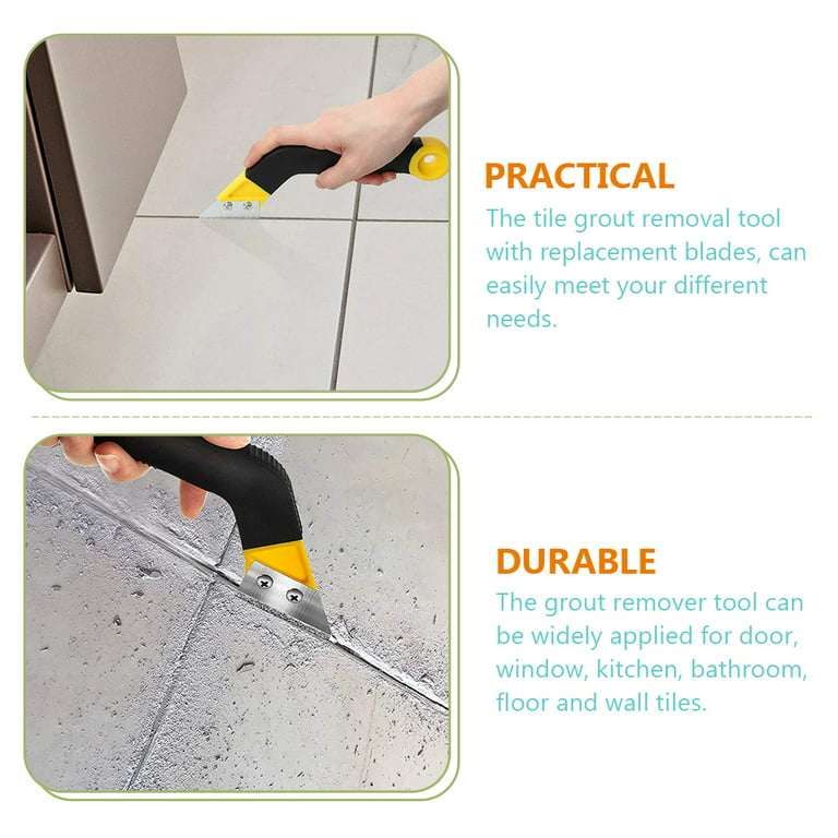 Grout Scraper Grout Cleaning Tool Set - With 6 Spare Blades - For