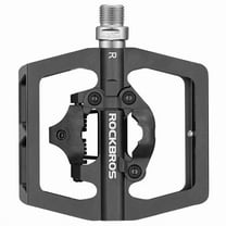 ROCKBROS Bike Pedals Bicycle Flat Pedals Compatible with SPD Mountain Bike Dual Function Sealed Clipless Aluminum