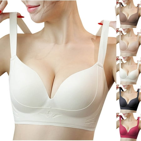 Summer Savings Akafmk Plus Size Womens Bras  Push Up Bras for Women  Women Fashion Casual Underwear Lingerie Adjust Shoulder Strap Everyday Bras Red