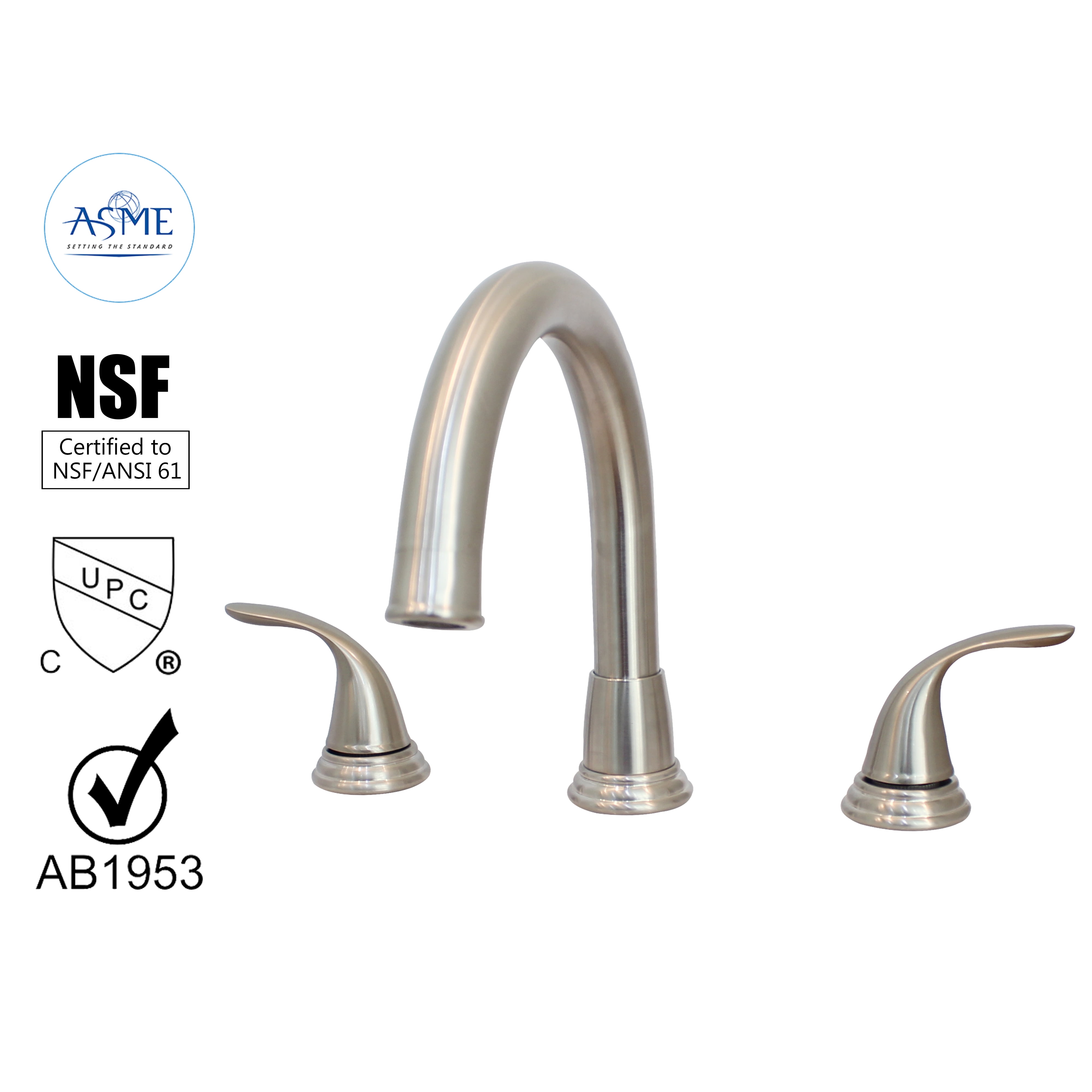 WMF8126SSLPBN Stainless Steel Widespread Lavatory Faucet, Bathroom