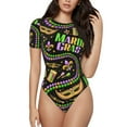 thumbnail image 2 of Picia Mardi Gras3 Womens One Piece Swimsuits Modest Tummy Control Bathing Suits Lace Up Slimming Swim Suit-Small, 2 of 9