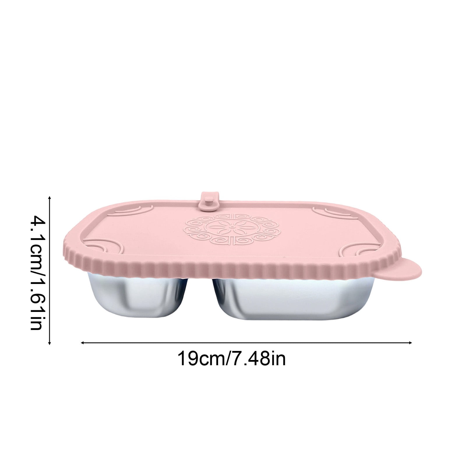 Xheghe Stainless Steel Bento Box with Silicone Lid - Leak-Proof, Two-Compartment Design for Travel, Office, or Picnic Lunches