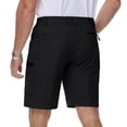 thumbnail image 3 of TACVASEN Men's Lightweight Water Resistant Cargo Shorts 10" Quick Dry Brethable Hiking Golf Shorts with 5 Zipper Pockets for Summer Outdoor sports Casual Work Black 30, 3 of 8