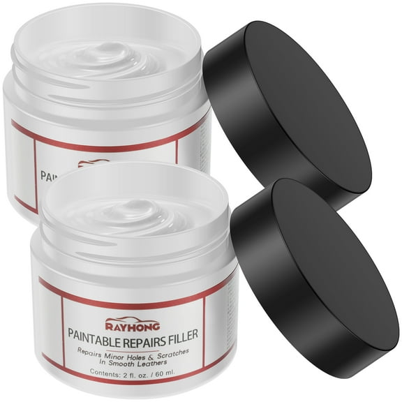Pluokvzr 2pcs Leather Filler for Filling or Repairing Holes Scratches Flexible Leather Filling Paste White Leather Restorer Multipurpose Leather Refinish for Leather Vinyl Sofa Chair