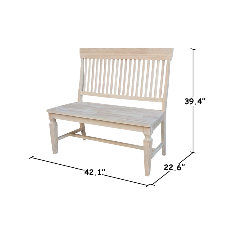Vista Slat Back Solid Wood Bench - Unfinished - Walmart.com