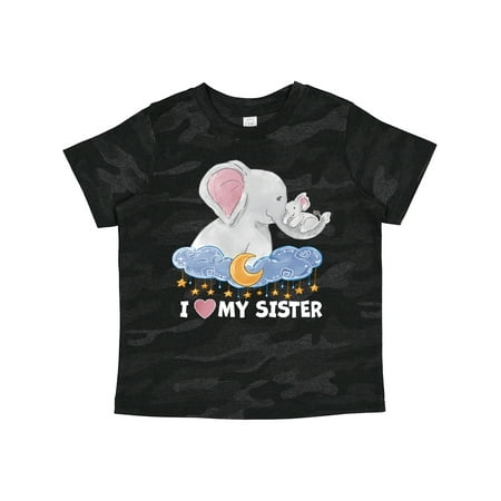 

Inktastic I Love My Sister Cute Elephants with Moon and Stars Gift Toddler Boy or Toddler Girl T-Shirt