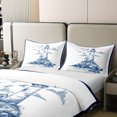 thumbnail image 3 of Erosebridal Sketch Lighthouse 100% Cotton Comforter Cover King,Ocean Seagull 100% Cotton Comforter Cover King,Nautical Sea Cotton Duvet,Lightweight Bedroom Decorative Reversible,3-Piece（No Comforter）, 3 of 9
