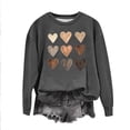thumbnail image 1 of Qertyioot Chemise Cœur d'Amour Chandail de la Saint-Valentin, Blouse à Manches Longues Imprimée Mode pour Femmes Col Rond Hauts Décontractés, 1 of 3