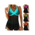 thumbnail image 2 of Uhndy Tankini Swimsuit for Women Two Piece Tummy Control Bathing Suits Tankini Top with Sporty Boy Shorts, 2 of 3