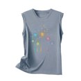 thumbnail image 4 of QUNYINEY Muscle Tank Top for Women Sleeveless Floral Crewneck Casual Shirts Summer Loose Tank Tops, 4 of 4